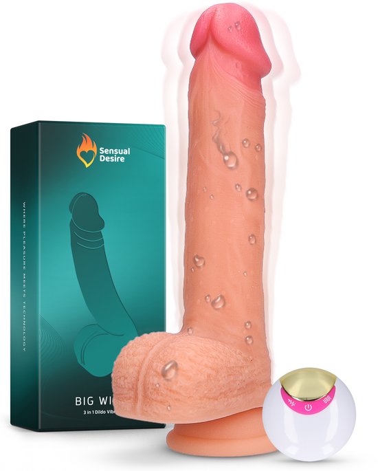 Sensual Desire® Big Willy – Grote Dildo met Zuignap – Stotende Dildo met Afstandsbediening – Anaal Sex Toys voor Mannen & Vrouwen – Extreem Realistisch – Stil & Waterdicht