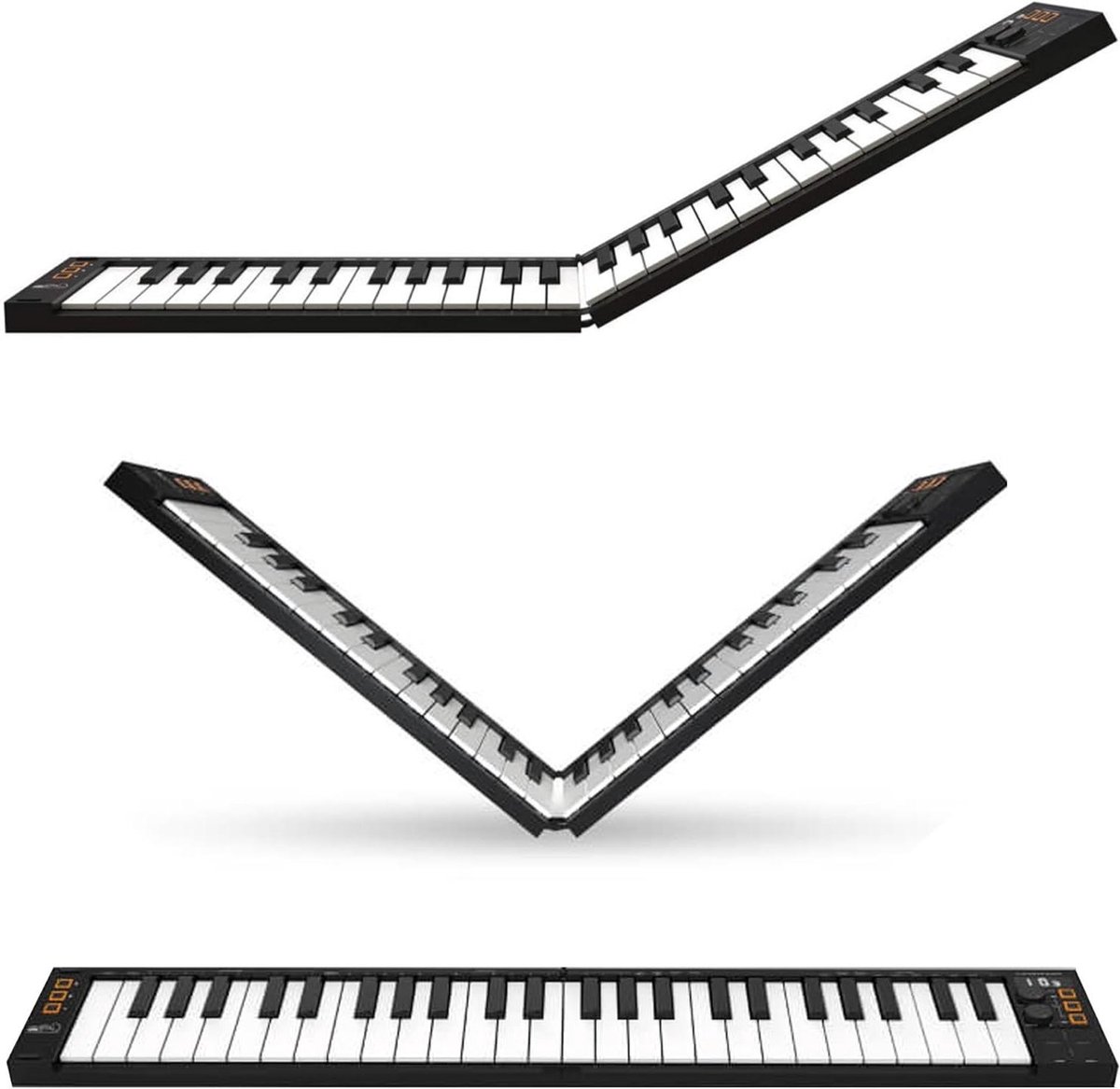 Opvouwbaar MIDI Keyboard - Bluetooth Controller - Muziek Maken - Ingebouwd X/Y Touchpad - 49 Toetsen - Grijs