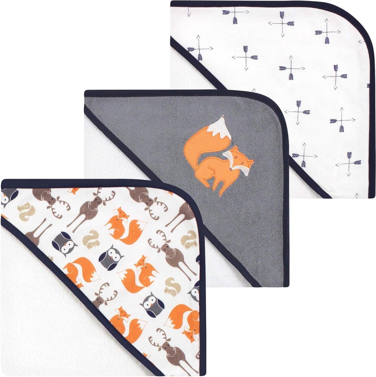 Babydoek Met Capuchon - Baby Handdoek - Na het Baden - Zacht Katoenmix - One Size - Oranje Vos