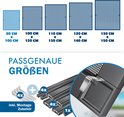Verschillende maten vliegengaas, van 80x100 cm tot 130x150 cm. Met montageaccessoires.