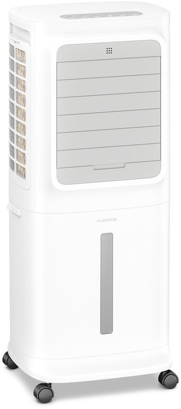 Klarstein luchtkoeler 10L verdampingsventilator draagbaar stil 50W koelt en bevochtigt tot 30 m² met afstandsbediening