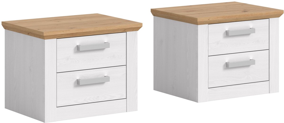 Xonox.Home nachtkastjes - set Verona B/H/D: 56x43x39 cm, imitatie Sibiu-lariks