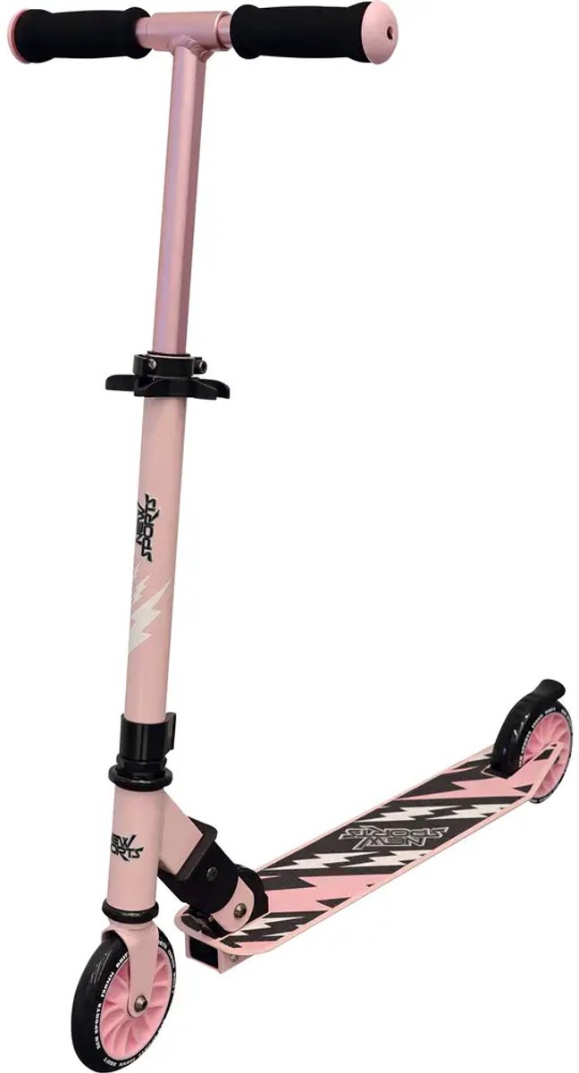 New Sports step roze zwart 120mm ABEC7 kinderstep aluminium.