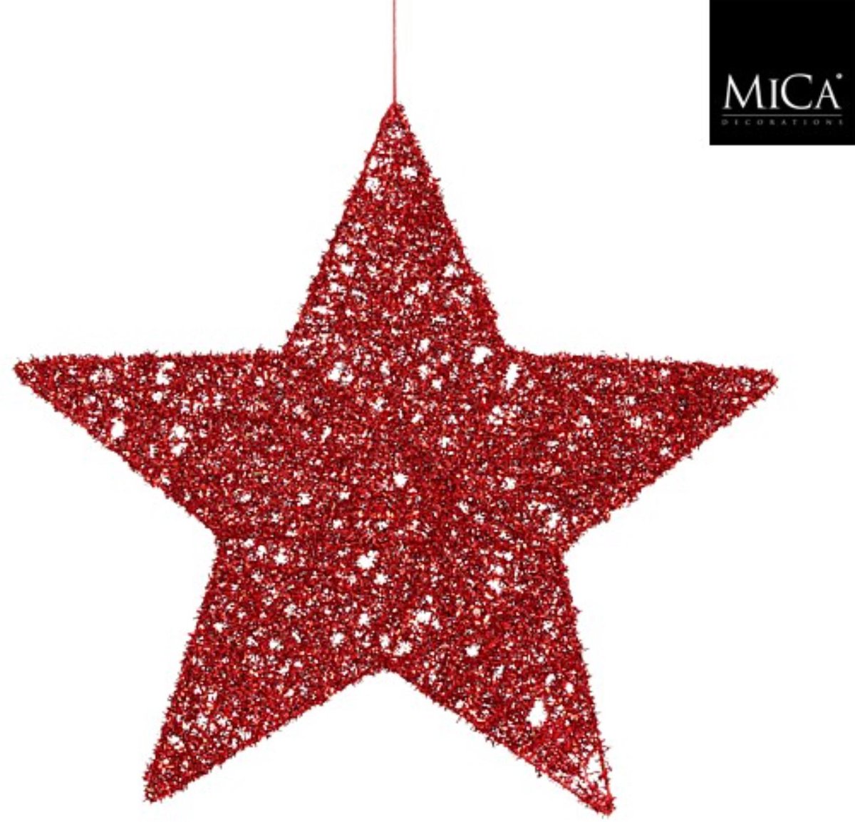 MiCa ster decoratie hangend rood d40cm kerstversiering.