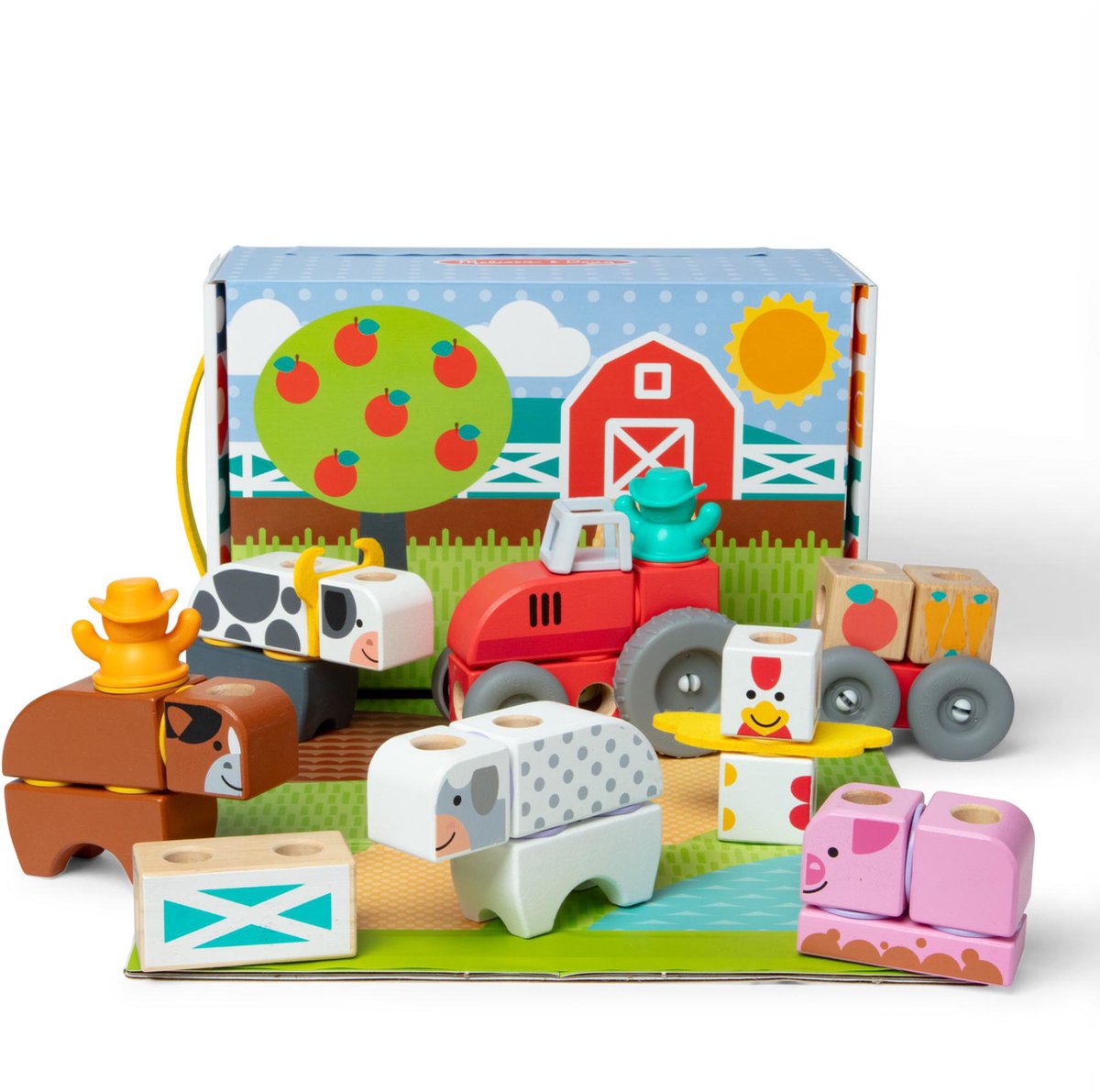Melissa & Doug – Blockables™ Boerderij speelset – met draagbare bewaardoos — afbeelding 6