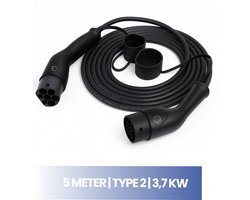 Type 2 laadkabel auto 3,7 kW | laadkabel elektrische auto | 16A 1-fase | 5 meter | EV laadkabel | Voor laadpaal & thuislader | waterdicht | met opbergtas