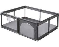 Grondbox Baby - 180 * 200 cm - Speelbox - Kinderbox - Babybox - Playpen - Inklapbaar - Grijs - Voor Binnen en Buiten