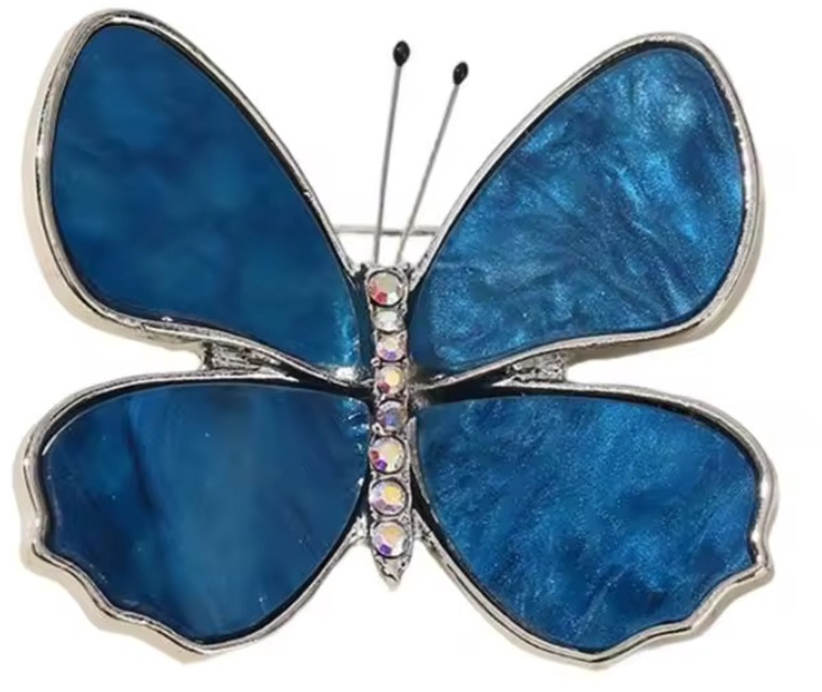 BY-ST6 Elegante Vlinder Broche – Blauw