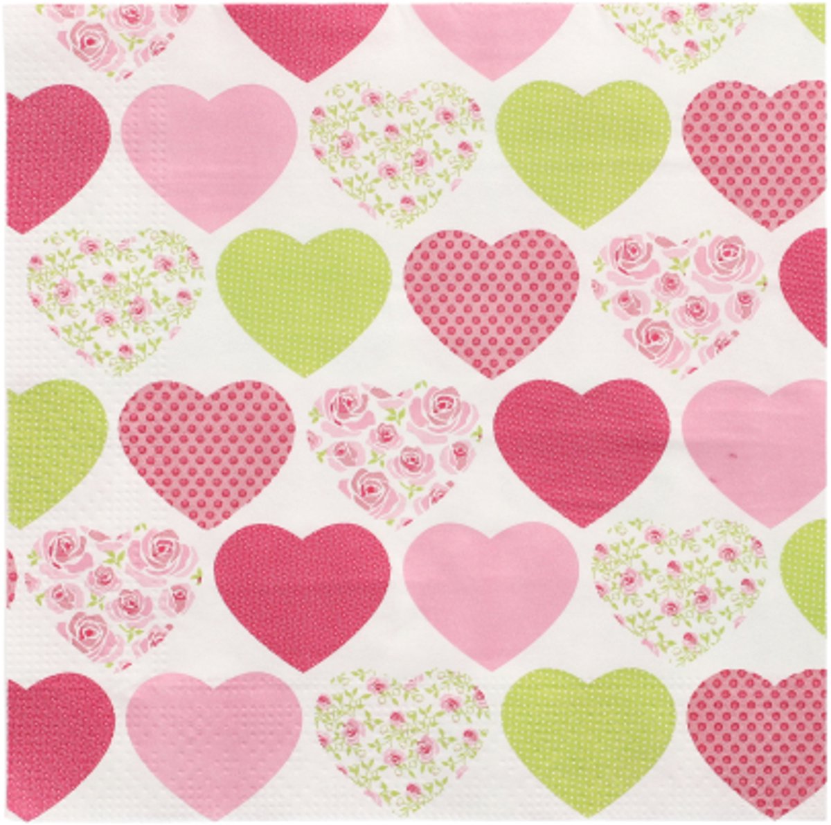 10x 20 Servetten 3-laags 1/4 vouw 33 cm x 33 cm Sweetheart