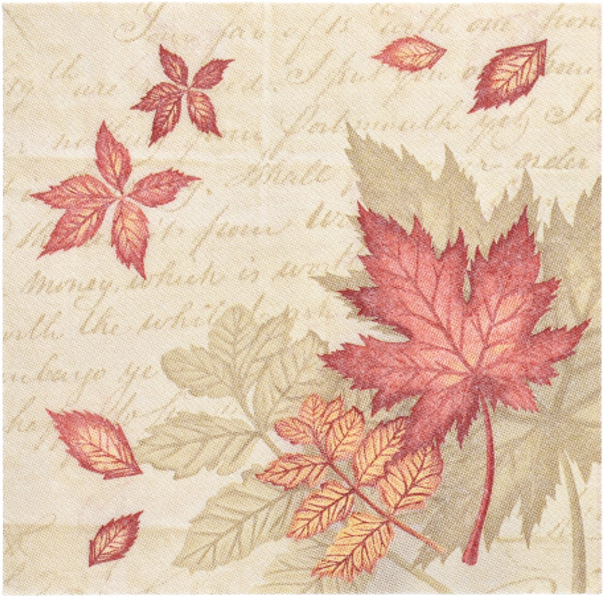 5x 50 Servetten ROYAL Collection 1/4 vouw 40 cm x 40 cm Autumn Colours