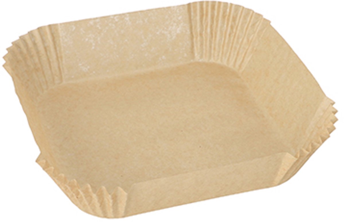 10x 100 Bakpapier 16 cm x 16 cm x 45 cm bruin voor heteluchtfriteuses