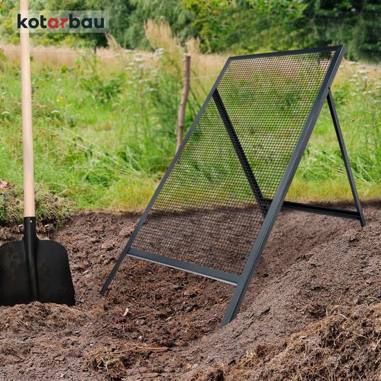 KOTARBAU® Grondzeef, Bouwzeef, 8 x 8 mm, Zandzeef, 60 x 120 cm, Doorwerpzeef, Bouwzeef Staal, Grijs, Tuinzeef, Zeef voor Grond, Zandzeef voor Bouw, Grote Grondzeef van Merkloos	 — afbeelding 3