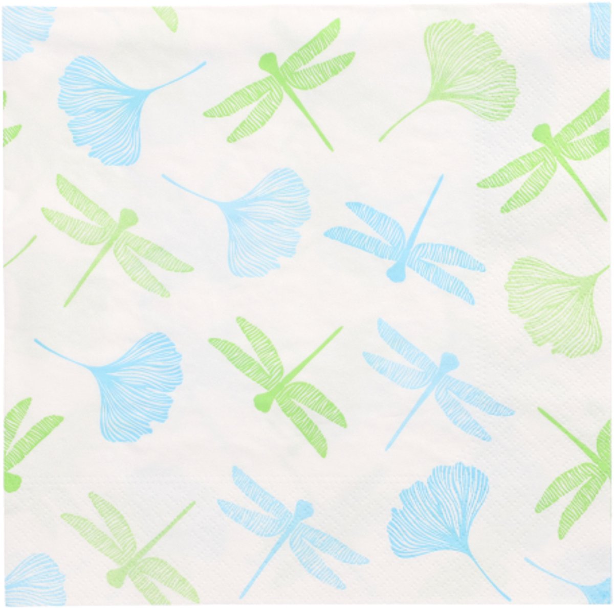 10x 20 Servetten 3-laags 1/4 vouw 40 cm x 40 cm groen Ginko