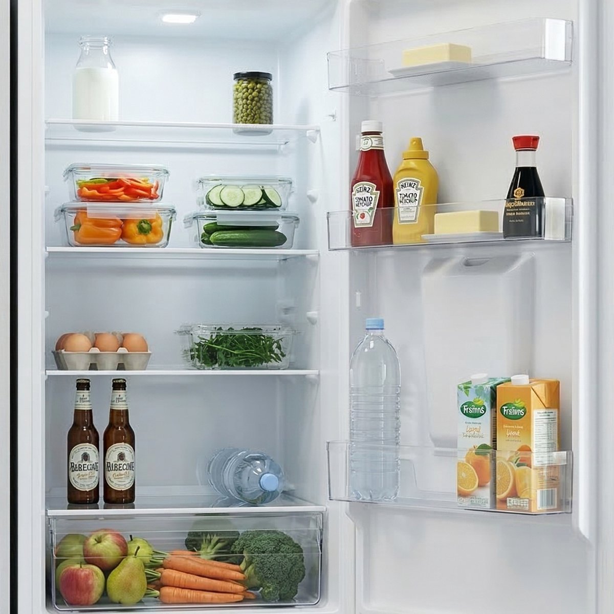 Heinner HC-HM260WDE++ Koel-vriescombinatie met Waterdispenser – 260 L – Elektronische Temperatuurregeling – Omkeerbare Deuren – Wit – 5 Jaar Garantie — afbeelding 7