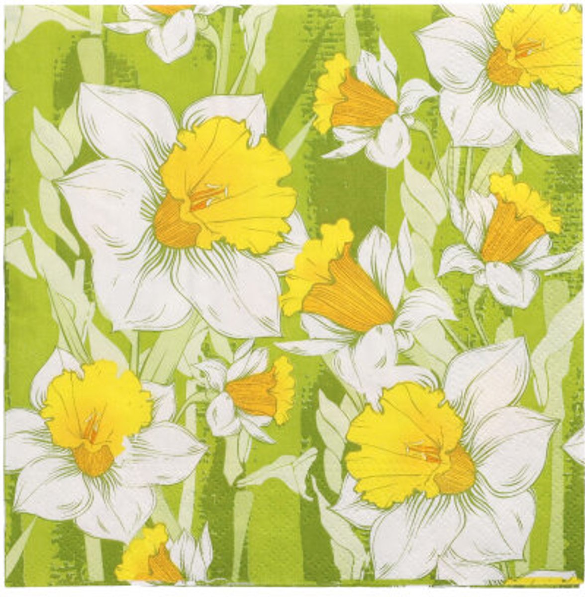 6x 100 Servetten 3-laags 1/4 vouw 33 cm x 33 cm Narciso