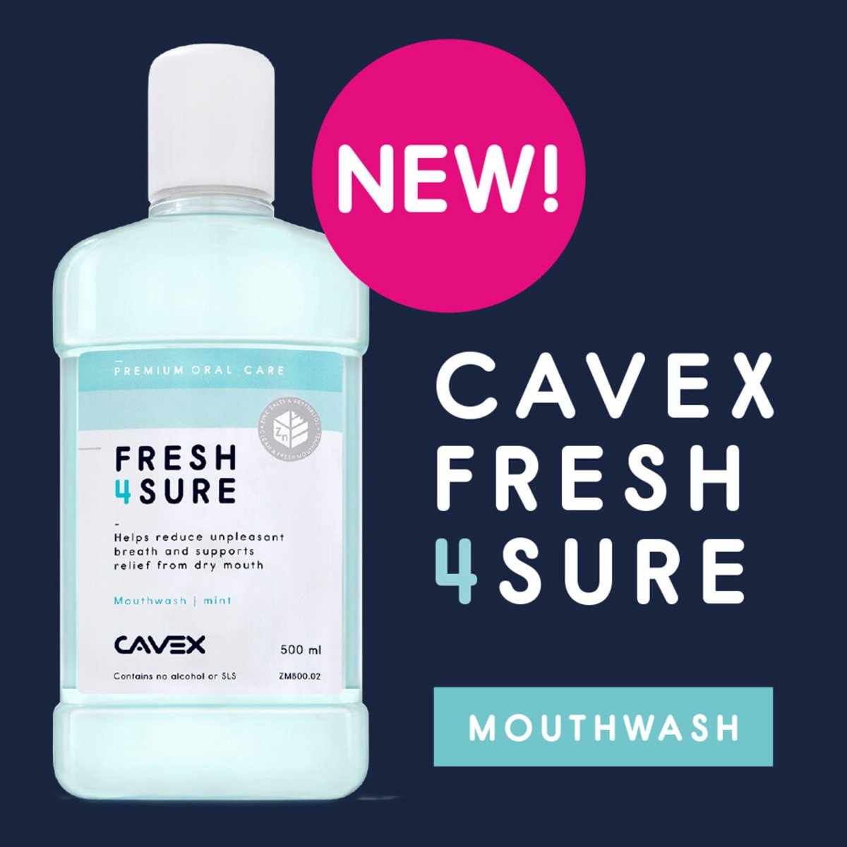 Cavex Fresh4Sure Mondspoelmiddel - 500 ml