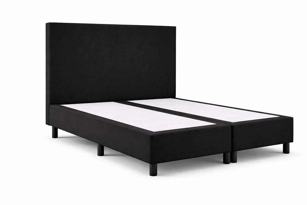 Boxspring Ayla Royal - 120x210 Zonder matras - Zwart Glad - Ayla Matrassen - 1 persoons