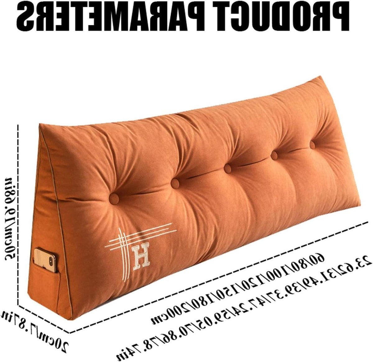 Achterkussen Bank - Leeskussen Driehoek - Comfortabel Lezen - Afneembare Wasbare Hoes - 80cm - A8