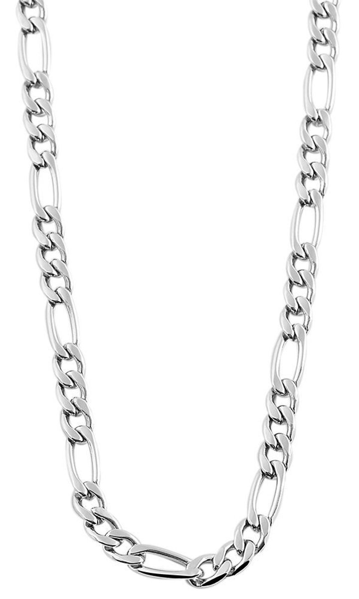 AKZENT Accent Unisex Ketting Enissa roestvrijstalen Figaro-ketting, zilverkleurig, 50-60 cm