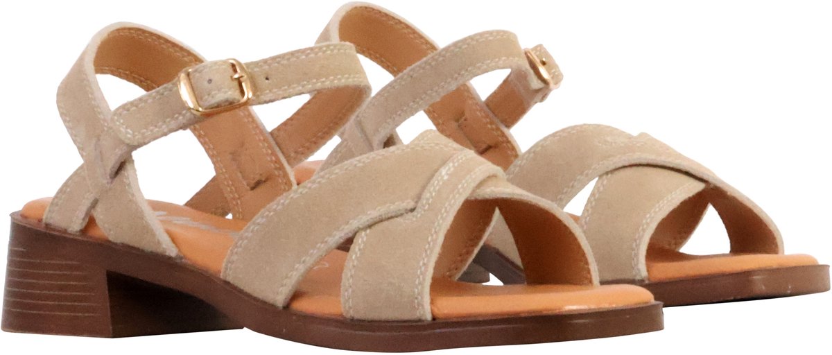Alénoa leren sandalen met hak