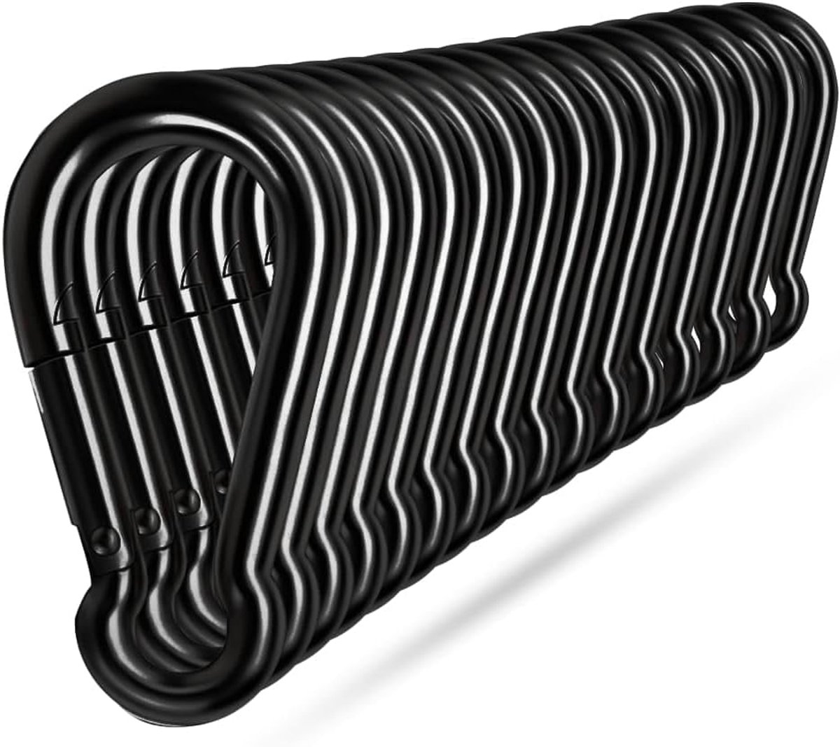 Zwarte Karabijnhaak - Veerhaak Snelkoppeling - Outdoor Kamperen Wandelen - Hoge Draagcapaciteit - 124 Gram - Zwart