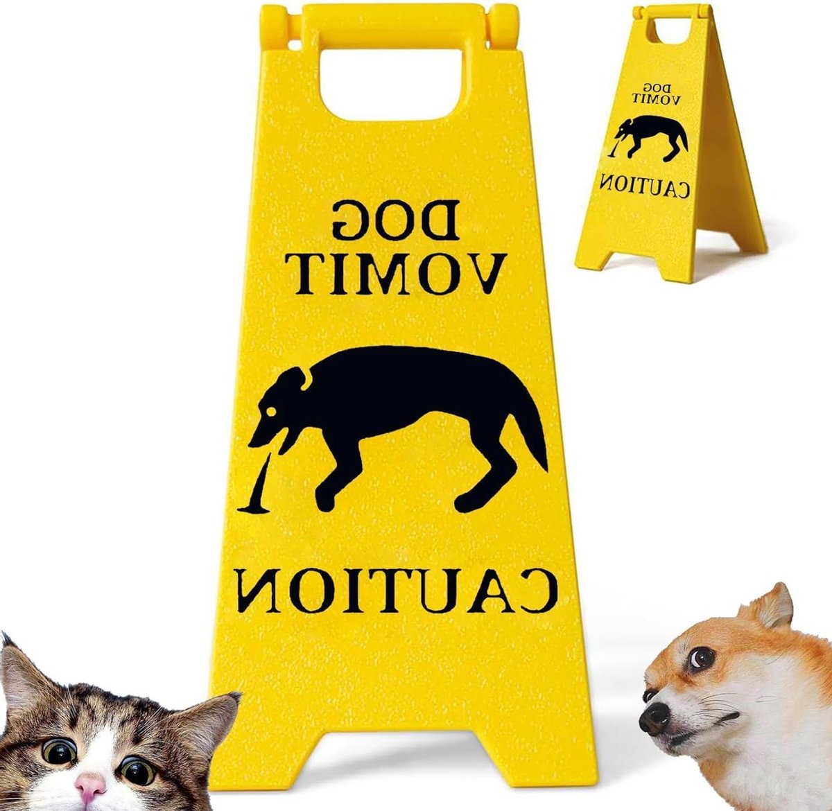 Katten Poepbord - Waarschuwingsbord - Ongelukken Voorkomen - Grappig 3D Ontwerp - 12 x 6 cm - Hond