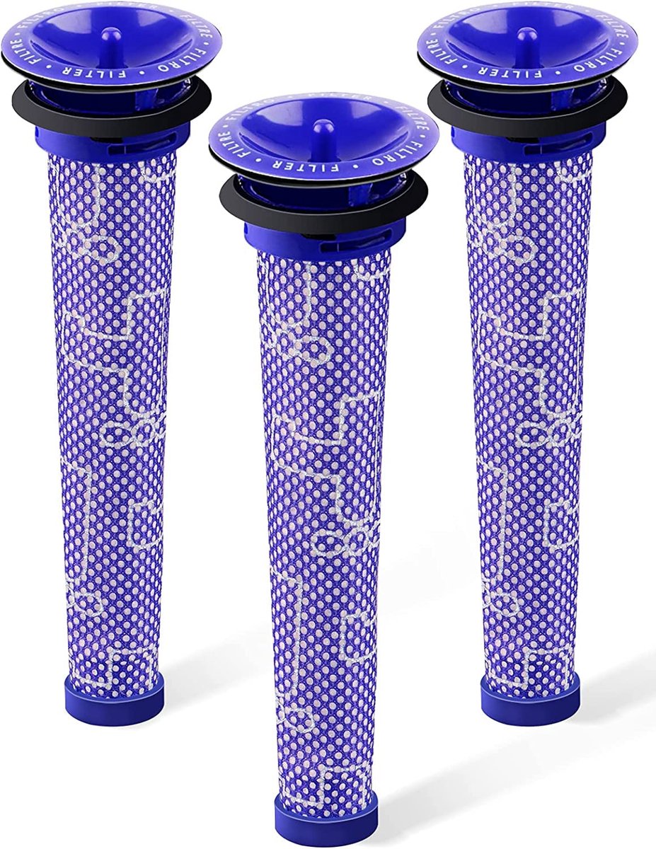 Set van 3 vervangende voorfilters voor Dyson - Stofzuigerfilter compatibel met Dyson V6 V7 V8 DC59 DC58. Vervangt onderdeelnummer 965661 01.