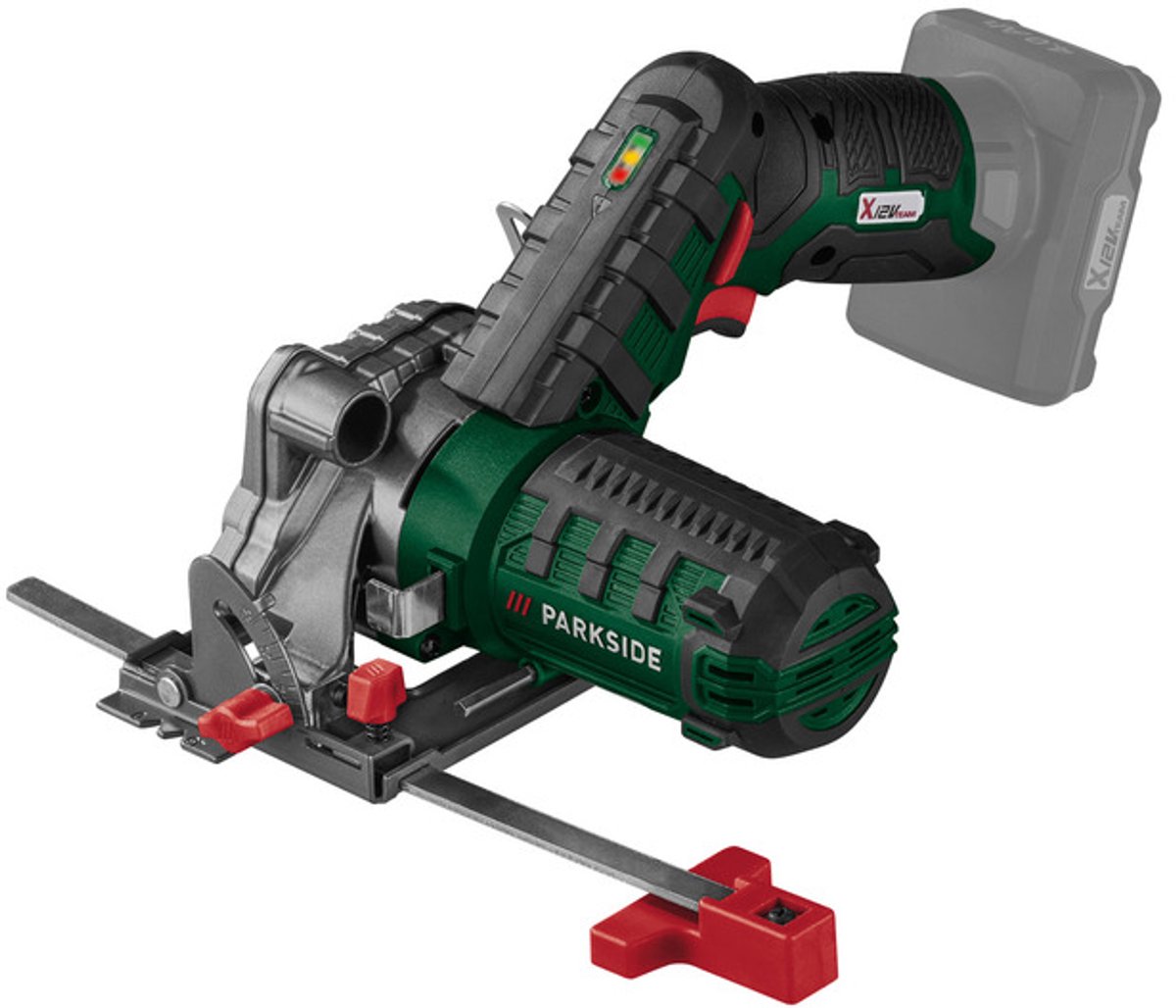 PARKSIDE Accu-handcirkelzaag 12V zonder accu - Toerental: 1400 tpm - Zaaghoek: 0–45° - Zaagdiepte: max. 26 mm (bij 0°) - Zaagblad: Ø85 x Ø15 mm - Exclusief accu en snellader – foto 2