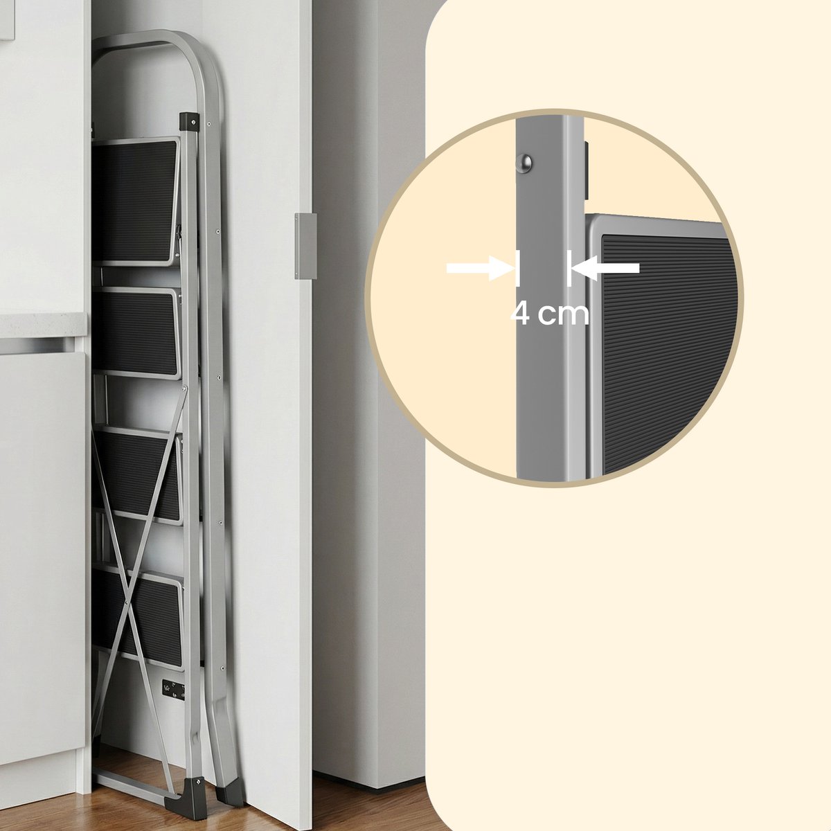 SONGMICS - Ladder - Trapladder met 4 Treden - Opvouwbaar - Draagvermogen tot 150 kg – foto 2