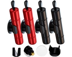 Autoglasbreker - Gordelsnijder - Noodglasbreker - Met testglas - Rood, Zwart - 4 stuks