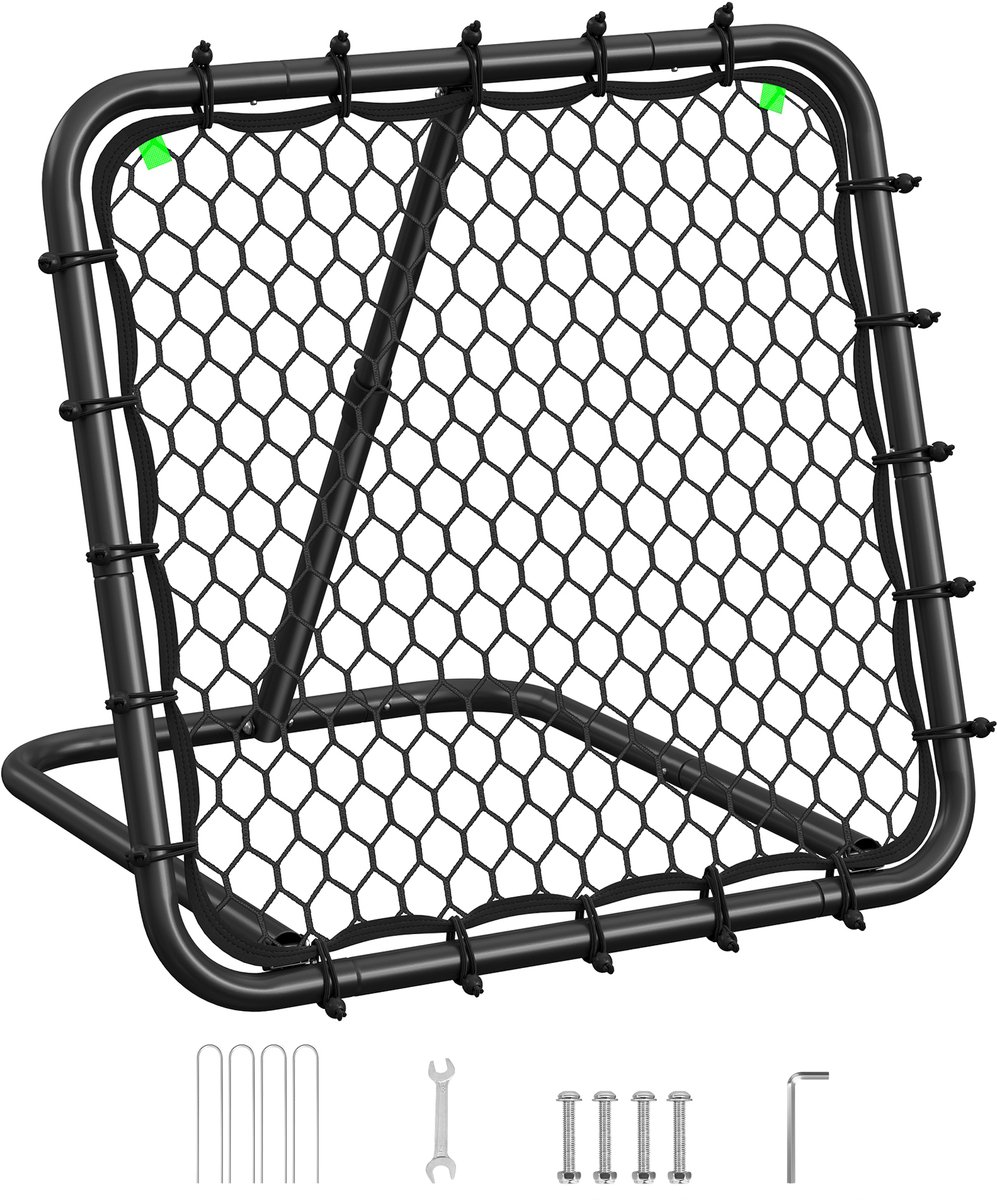 SONGMICS SZQ0085B01 - Voetbal Rebounder - Verstelbare Hoek - Snel Op te Zetten - Voor Tuin en Park
