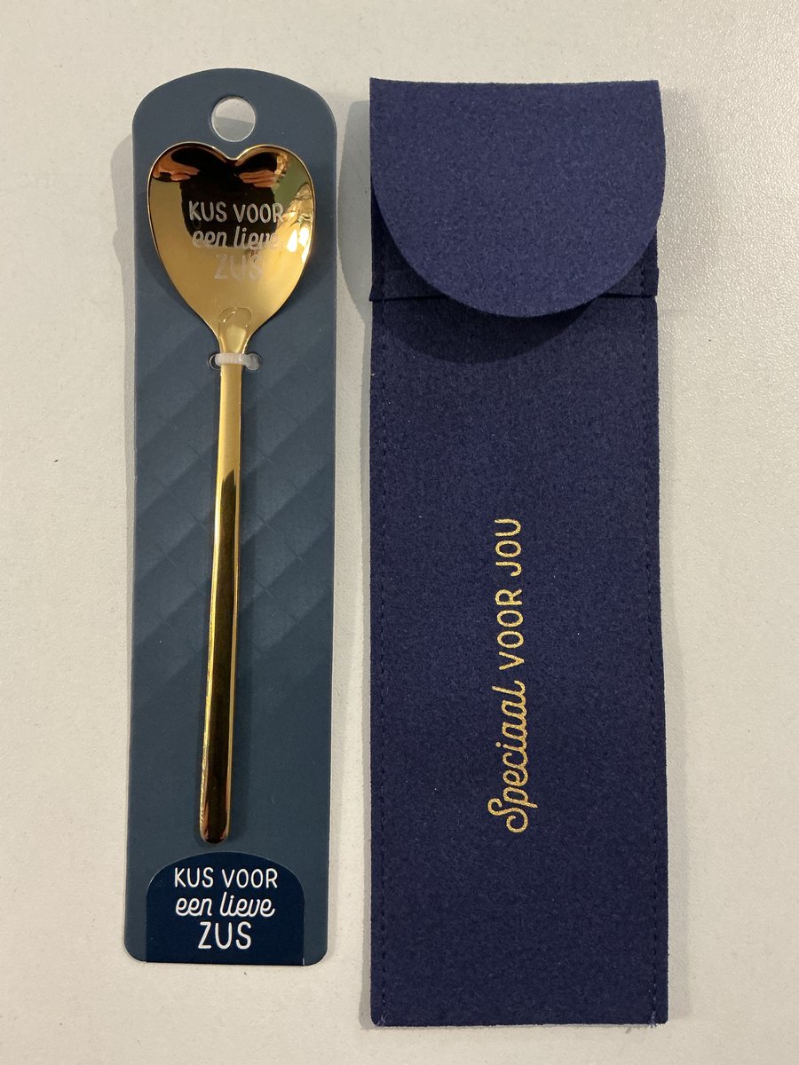 GOUDEN HARTLEPEL - KUS VOOR EEN LIEVE ZUS + ZAKJE
