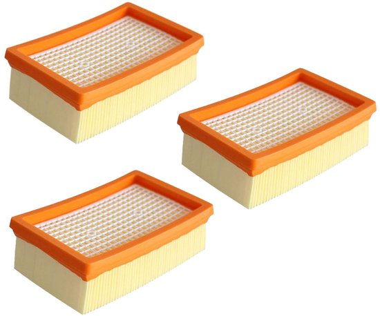3-pack premium filtervervangingsonderdelen voor Karcher WD4 - WD5 - WD6 - MV4 - MV5 - MV6 accessoires voor nat- en droogzuigers 2.863-005.0 Plat geplooid filter