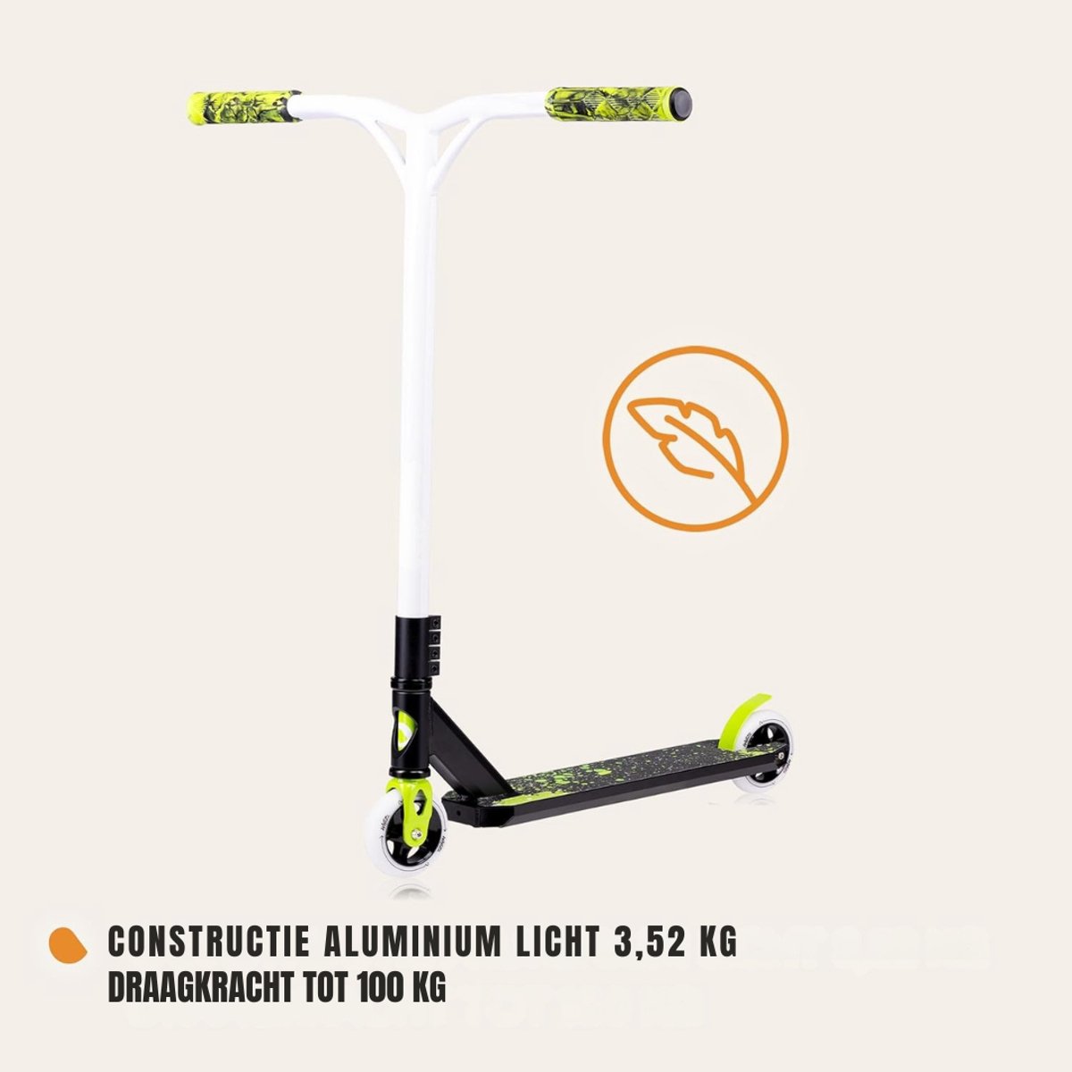 Zylo® Stuntstep Jongen - Stuntstep Volwassenen - Voor Jongesn en Meisjes - Kalk - 67cm x 11cm x 84cm