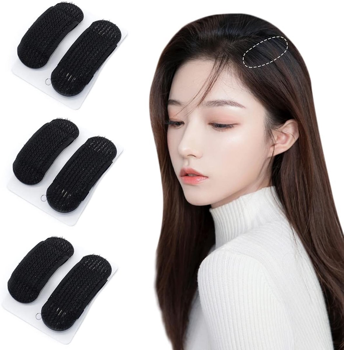 Haar Inzetstukken - Volume Clips - Haar Stijlen - Dun En Lichtgewicht - 7x2.5cm - Zwart