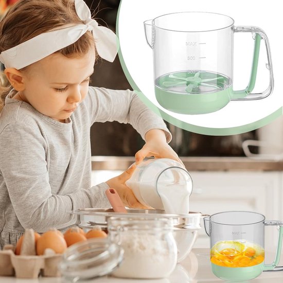 Eierroerbeker - Handmixer - Bakken en Koken - Handgeperst mengen - 165 x 108 x 113 cm - Groen van Eierroerbeker — afbeelding 3