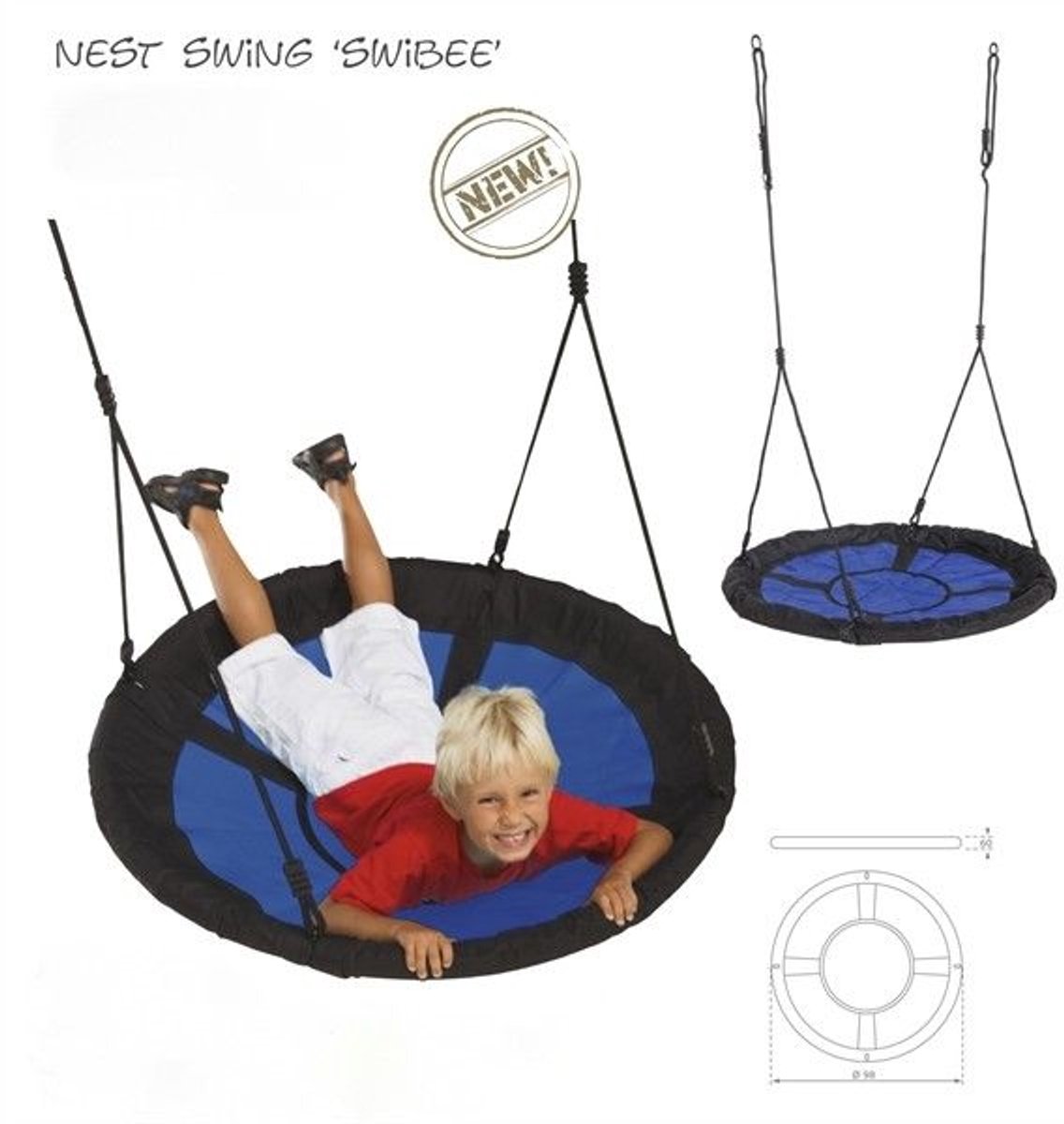 KBT nestschommel Swibee blauw/zwart — afbeelding 14
