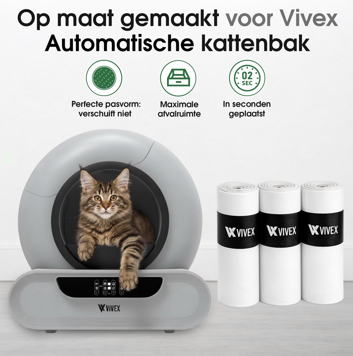 Vivex Automatische Kattenbakzakken - 10 rollen thumbnail 2