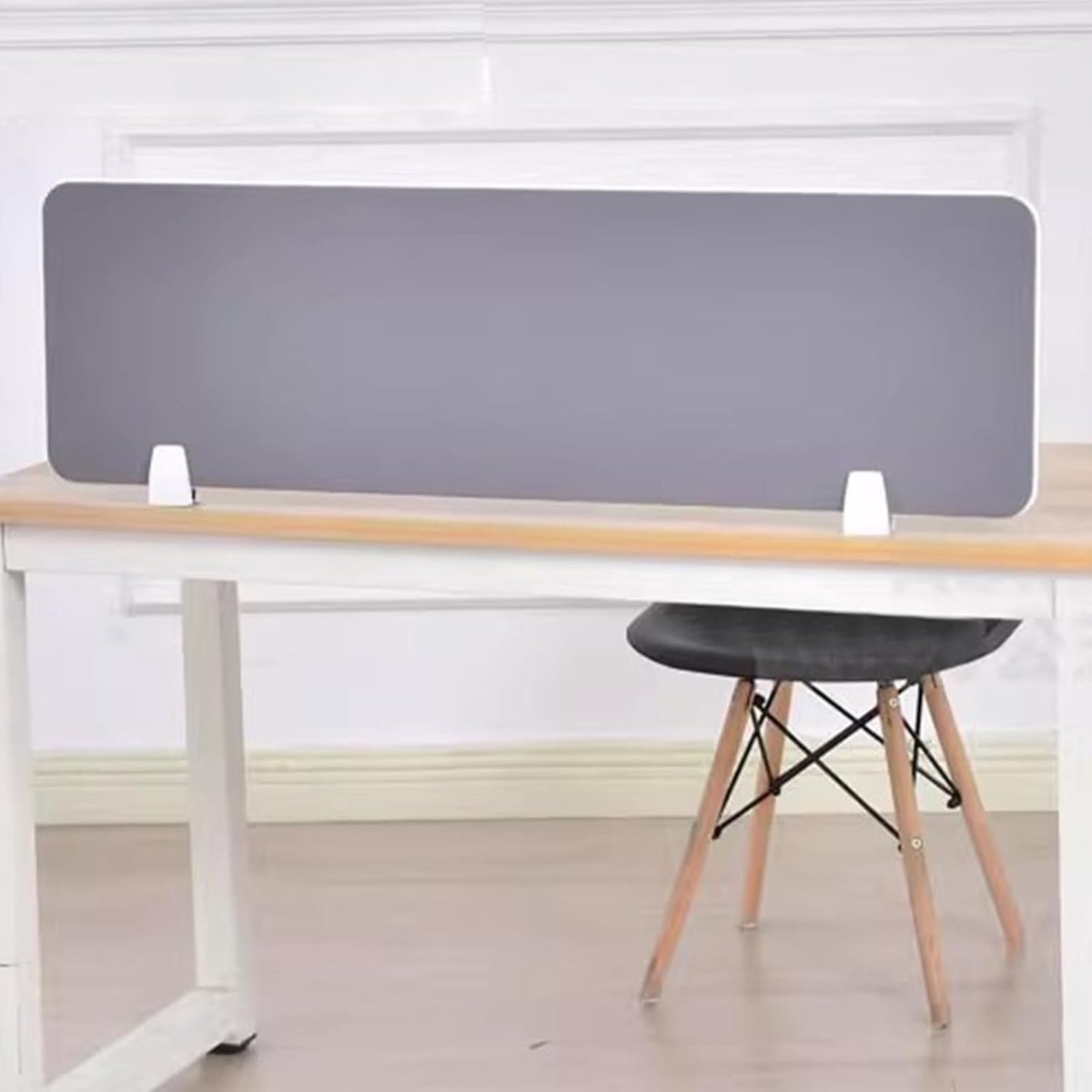 Bureau Verdeler - Tafel Scherm - Privacy Werkplek - Geluid Dempend - Groot Formaat - Grijs