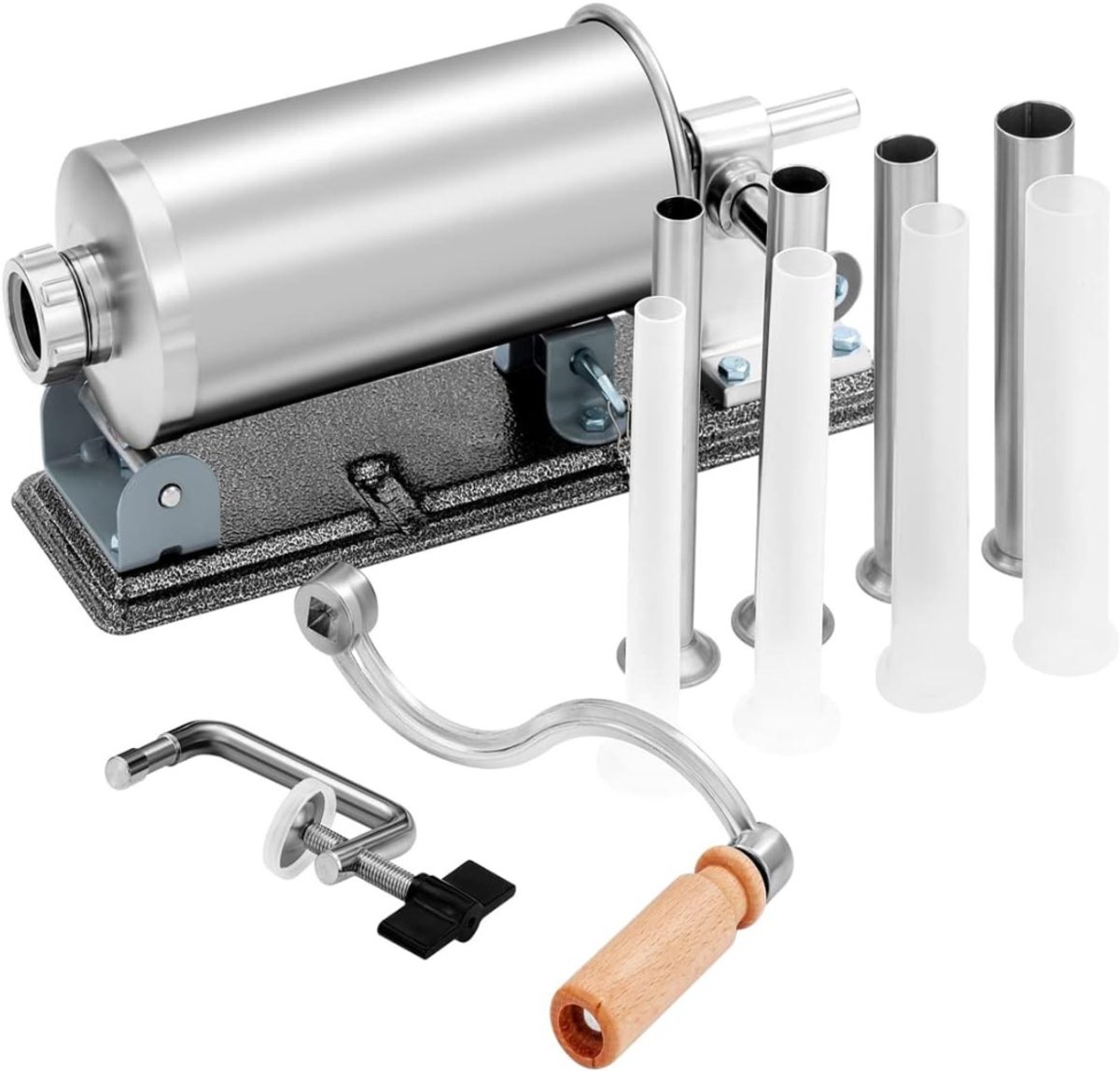 Zylo® Worstenvuller - Worstenmaker - Worstmaker - Worstmachine - Worstenvul Machine - Buis in 8 Maten - 17x35x16cm - Zilver