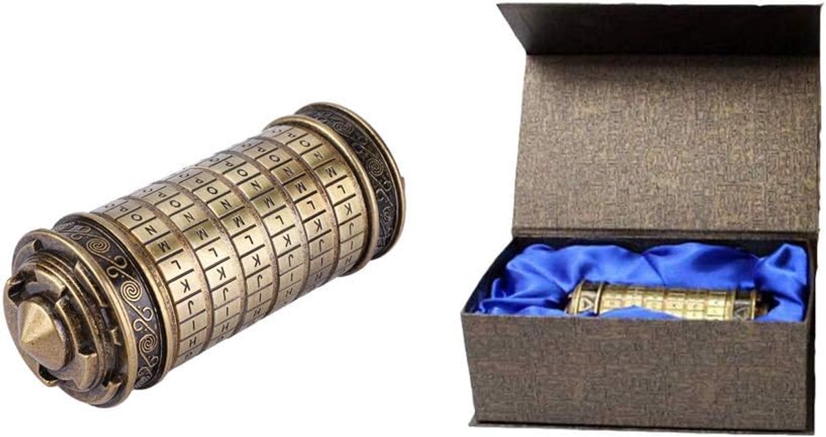 Cilinderslot Doos - Geheime Box - Cadeau Geven - Verstelbaar Wachtwoord - 23 x 16 cm - Brons