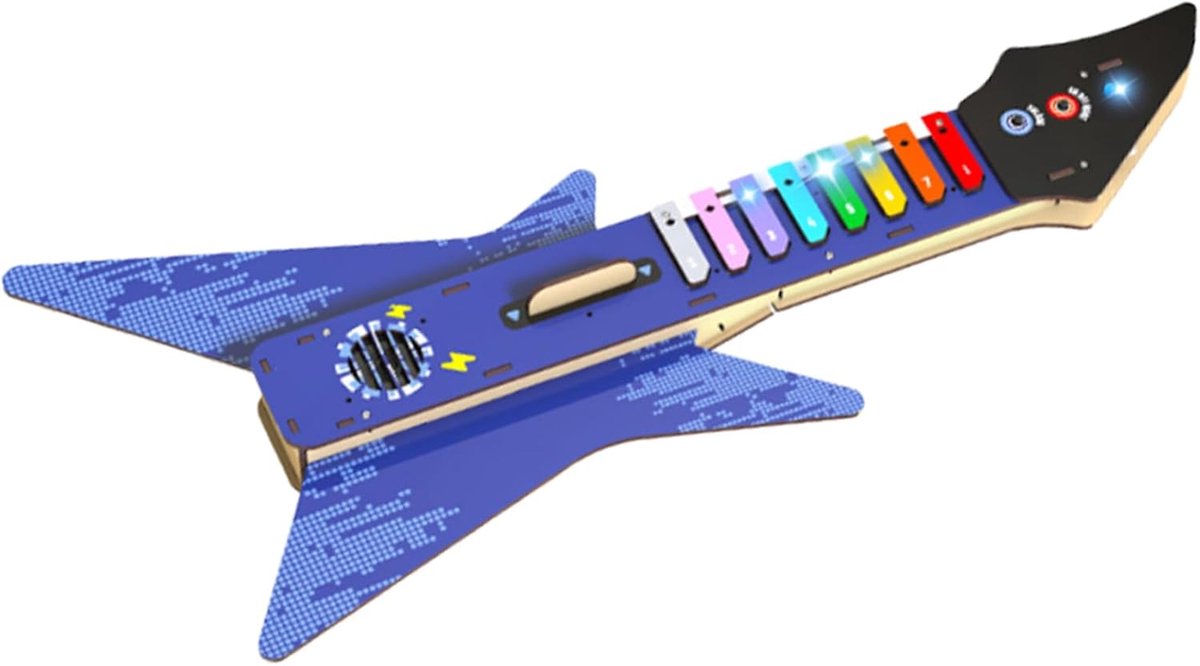 Gitaar Bouwpakket - Muziek Instrument - Zelf Maken - Houten Componenten - 42 x 5 x 22 cm