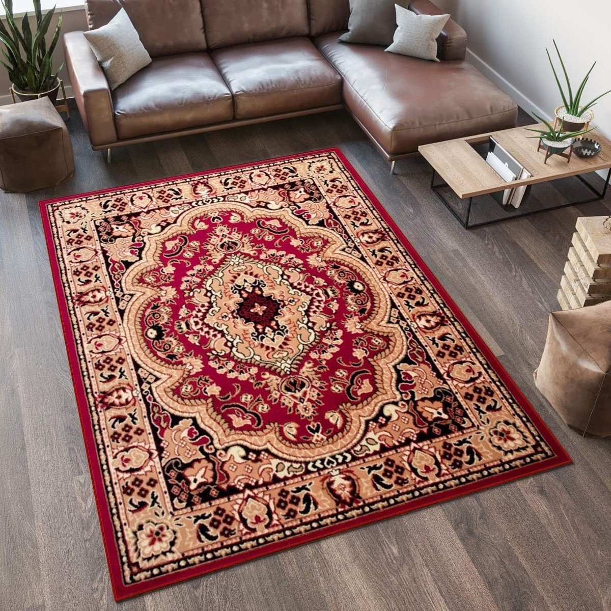 Tapiso Atlas Vloerkleed Woonkamer Slaapkamer Lichtbeige Abstract Modern Interieur Woonsfee