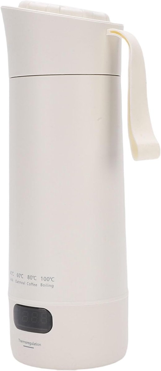 Elektrische Waterkoker 300W 400 Ml Draagbare Kleine Roestvrijstalen Ketel met Display 3 Minuten Snelle Verwarmingstemperatuur Verstelbaar voor Buiten (EU -plug 220V)