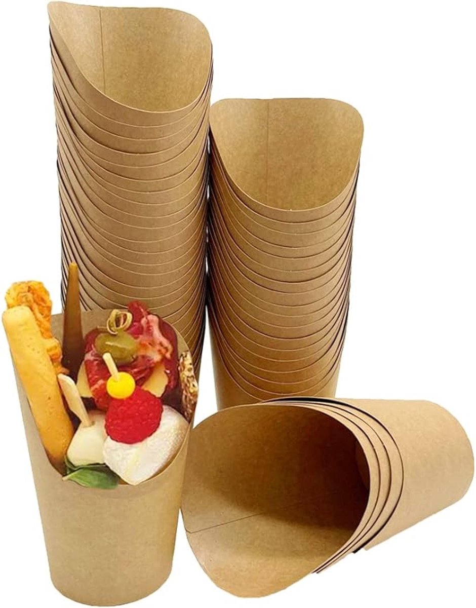 Ijsbeker - ijsbeker karton - 14 oz - Sterk en Stevig Karton - IJsbakjes - Papieren taartbekers - 50 Pcs - bruin - Party schepijs softijs ijsje zomer festival thema feest - van Imperatoris