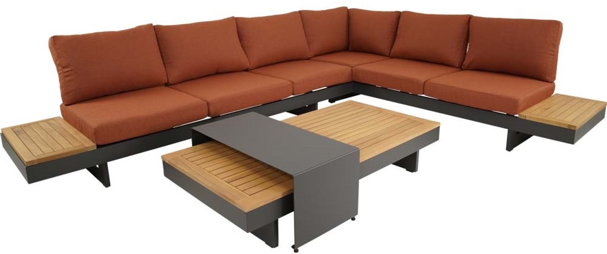 Lesli Living - Loungebank Barbados - Rood - 245x71x70cm