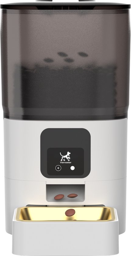 Viervoeter Feed - Automatische Voerbak 6L - Kat en Hond - Voerautomaat met App & Audio - Wit