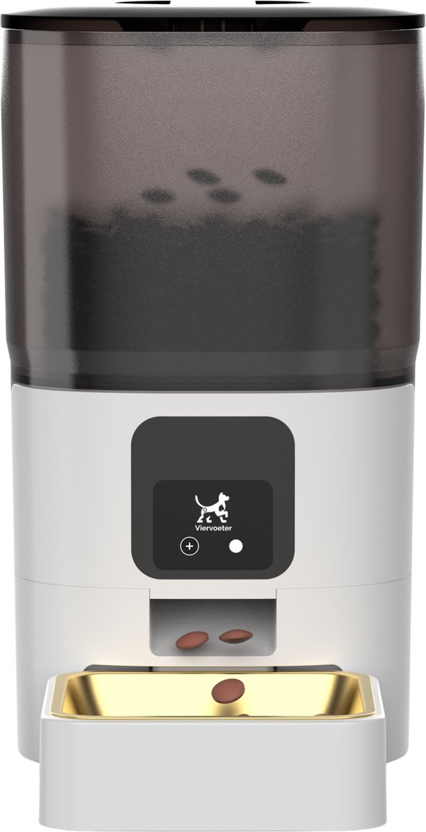 Viervoeter Feed - Automatische Voerbak 6L - Kat en Hond - Voerautomaat met App & Audio - Wit