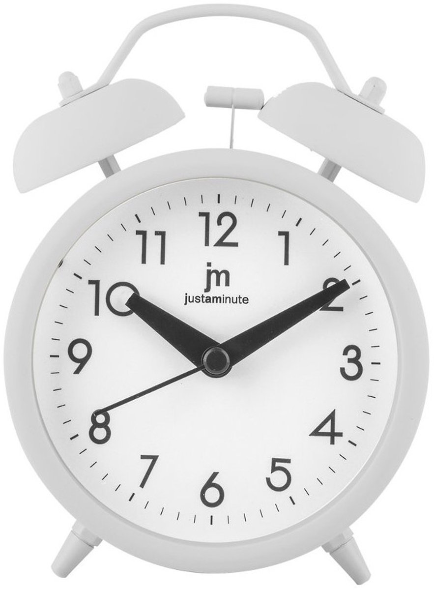Just a Minute | Wekker | Wit | Stil uurwerk / Bellenwekker