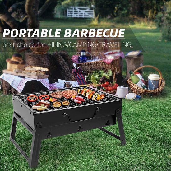 Houtskoolbarbecue, reisbarbecue voor buiten, campingbarbecue van Merkloos — afbeelding 5